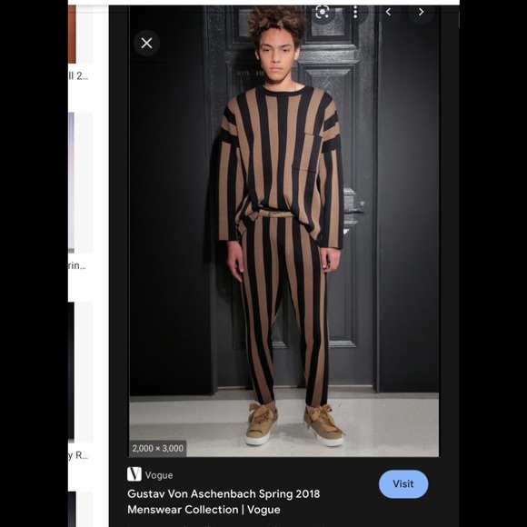 Gustav Von Aschenbach Other - Gustav Von Aschenbach Brown/black vertical striped jogger pant